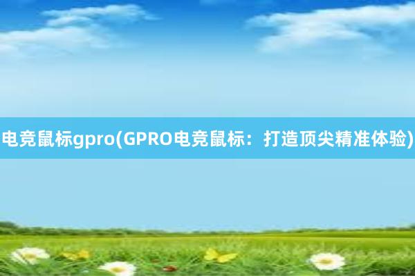 电竞鼠标gpro(GPRO电竞鼠标：打造顶尖精准体验)