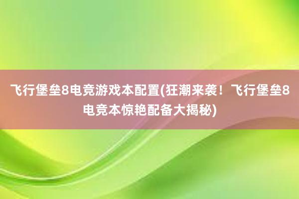 飞行堡垒8电竞游戏本配置(狂潮来袭！飞行堡垒8电竞本惊艳配备大揭秘)