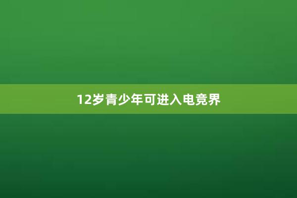 12岁青少年可进入电竞界