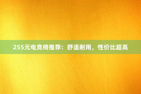 255元电竞椅推荐：舒适耐用，性价比超高