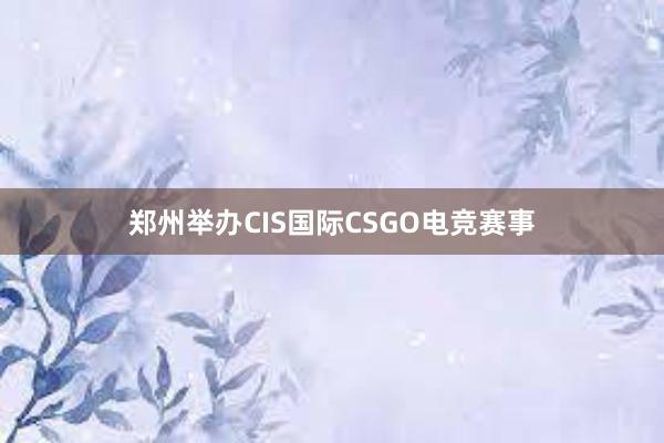 郑州举办CIS国际CSGO电竞赛事