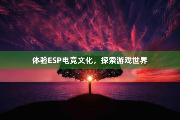 体验ESP电竞文化，探索游戏世界