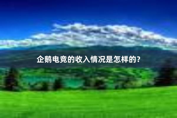 企鹅电竞的收入情况是怎样的？