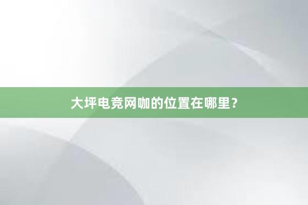 大坪电竞网咖的位置在哪里？