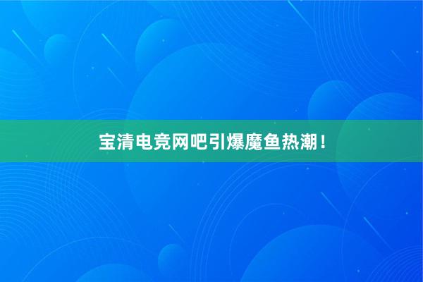 宝清电竞网吧引爆魔鱼热潮！