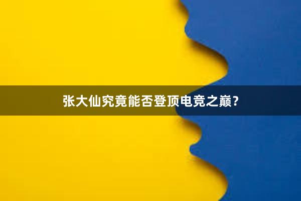 张大仙究竟能否登顶电竞之巅？